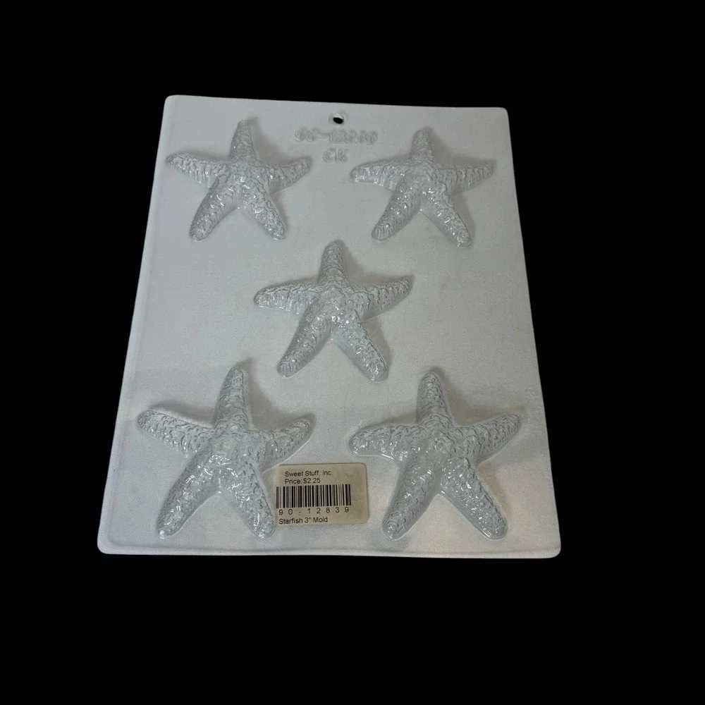 Plastic Candy Molds Beach Summer Starfish, Sand Dollars‎ & Shells Lot of 5 Trays